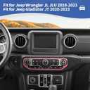 RT-TCZ for Wrangler JL Center Dash AC Switch Cover Trim Frame Pink for Jeep Wrangler JL JLU Gladiator JT 2018-2023 Pink Interior Accessories
