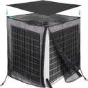 Air Conditioner Cover for Outside Units, 32'' x 32'' x 36" Full Mesh with 600D Detachable Waterproof Top, All Seasons Outdoor Central AC Protector Against Leaves, Weeds, Cottonwood and Debris