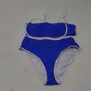 Women with Breast Pad No Support Beach Solid Color Bikini One Shoulder Sexy Separate Swimsuit Swimsuits for Women, Large Blue