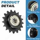 uxcell #50 Roller Chain Idler Sprocket, Type C 17mm Bore 5/8" Pitch 17 Tooth Tensioner with Double Bearing, Black Oxide Finished 1045 Steel for ANSI #50 (DIN/ISO 10A) Chains