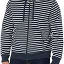 Amazon.com: Amazon Essentials Men's Full-Zip Fleece Hoodie (Available in Big & Tall), Navy White Stripe, Large : Clothing, Shoes & Jewelry