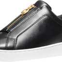 Michael Kors Women's Keaton Zip Slip on Sneaker Lace Up (Size 6.5, Black)