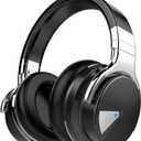 Silensys E7 Active Noise Cancelling Headphones Bluetooth Headphones with Microphone Deep Bass Wireless Headphones Over Ear, Comfortable Protein Earpads, 30 Hours Playtime for Travel/Work, Black
