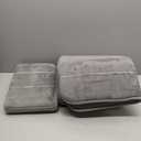 Yimobra Memory Foam Bath Mat Set 3 Pieces- Super Soft Absorbent Quick Dry Bathroom Rug Sets, Machine Washable Non Slip Floor Carpet for Tub Shower, Vanity & Toilet Base, Gray (31.5''x20'' +17''x24'' + 24''x20'', Grey)