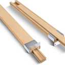 Maitys 2 Pcs Wood Drawer Slides Bottom Mount Classic 22 Inches Center Guide Track with Metal Slide Glides Traditional Wooden Drawer Rails for Dresser Replacement