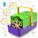 Bubble Machine, 3 in 1 Bubble Maker for Kids - 3 Replaceable Bubble Wands & 2 Speeds, 10000+ Colorful Bubbles/Min, Battery Operated or Plug-in, Bubble Toys for Indoor Outdoor Parties & Birthday Gifts