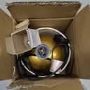 Modern Golden Small Table Lamp with Cotton Linen Shade, 10.4-inch LED Desk Light, One-Button Switch for Bedroom, Living Room, Nightstand, Includes Warm Light Bulb