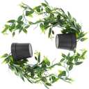 2pcs Artificial Hanging Plants Faux Greenery Decor Lightweight Plastic Potted Plants for Indoor Outdoor Wall Hanging Maintenance- Versatile Home Office Decoration