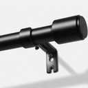 Curtain Rods for Windows 32 to 144, Black Curtain Rod, 1 Inch Heavy Duty Decorative Drapery Rods with Adjustable Length for Living Room, Bedroom, Outdoor/Indoor