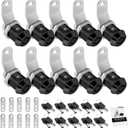 10 Pack Tool Box Lock with Keys, 5/8" RV Storage Lock Keyed Alike, Cabinet Lock Cam Locks for Toolbox Lock Replacement Mailbox RV Compartment Locks with Manual (Black -10 Pack, 5/8 Inch)