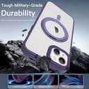 OOK 360 Spin Magnetic Stand for iPhone 13 Case, Fit for Magsafe, Slim Translucent Matte Military Grade Shockproof Phone Case with Rotatable Kickstand, Purple