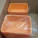 WYT 6-Pack Plastic Small Shelf Storage Weave Baskets Organizing for Cabinets and Pantries, Orange