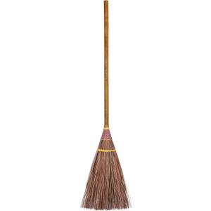 SKENNOVA - 45 inch Tall of Authentic Coconut Leaf Stick Broom Heavy Duty Broom for Sweeping Garbage, Twigs, Leaves, Snow (Wood)