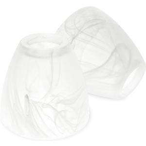 HiBay 2-Light Lampshades, Cracks White Bell Glass Shades, Lighting Fixture Accessory Lampshade Cover Replacement, Fit for E12 Base Pendant Lights Table lamp Sconce Chandeliers