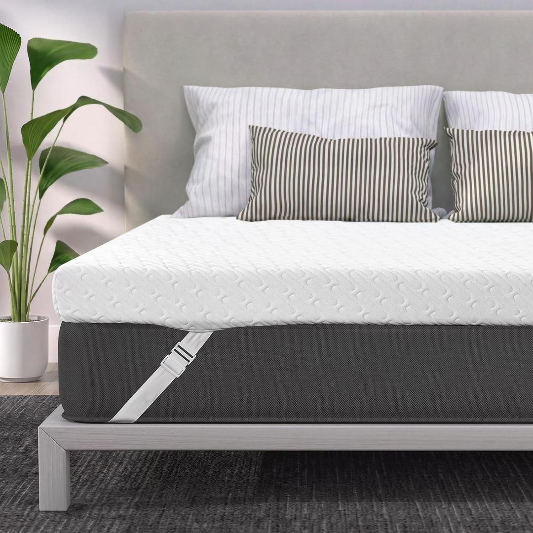 VALUXE 4 Inch Gel Memory Foam Mattress Topper King Size