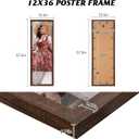 Dark Brown 12x36 Frame -Single Frame - Rustic Woodgrain 12 x 36 Poster Frame with Plexiglass for Wall Gallery Display, 12x36 Picture Frame for Puzzle, Artwork, Photo and Poster - Ideal Christmas Day