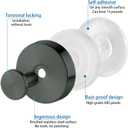 3 x Shower Suction Cup Hooks, 2-Pack Shower Hooks for Bathroom, Kitchen, Glass Door, Mirror, Tile, Holds 15 Pounds of Objects, No Drilling Required, Reusable (Black)