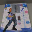 Guitar and Microphone Play Set for Boys New Upgrade,Karaoke Machine with Music&Light,Microphone Toys with Stand,Adjustable Height Guitar Toys for Kids,Toddlers,Child (Blue)