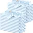 P Pothuiny 24 Pcs Light Blue Satin Napkins, 17 x 17 Inches, Square, Smooth, Wedding Dinner Napkins, Table Napkins for Banquet Party Restaurant Decor, Thanksgiving, Christmas