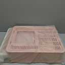 Foldable Cat Litter Box with Lid, Enclosed Potty, Large Top Entry Anti-Splashing Toilet, Easy to Clean Including Litter Scoop and 2-in-1 Cleaning Brush (Pink)