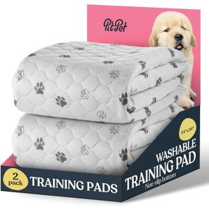 Super Absorbent Washable Pee Pads for Dogs - 2-Pack Superior Reusable Puppy Pads Pet Training Pads 100% Waterproof Dog Pee Pad Protects Against Urine Leakage Non-Slip Grip Prevents Slipping& Bunching (34x36)