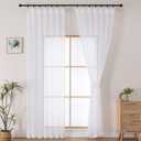 OWENIE White Pinch Pleated Sheer Curtains 84 Inches Long 2 Panels Set for Bedroom Living Room, Soft Airy Light Filtering Sheer Privacy Curtains Drapes, White, 2Pcs, Each 40x84 Inch