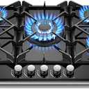Gas Cooktop 30 Inch, Amzgachfktch 5 Burners Propane Stove, Built-in NG/LPG Convertible Gas Stove Top, Black Tempered Glass Propane Cooktop with Thermocouple Protection
Visit the Amzgachfktch Store