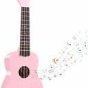 21 Inch Carbon Fibre Kids Toddler Child Children Acoustic Guitar Ukulele Musical Instruments Ideal for 3-9 Year Old Boys Girls Gifts (Pink)