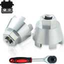 Magnetic Conduit Locknut Socket Set, 1/2 & 3/4, with 3/8 Ratchet Included, Electrical Locknut Wrench for EMT Connectors, Tight Spaces