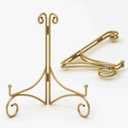 Iron Plate Stand for Display with Folding Design, Picture Stands for Tables, 12 Inch Large Easels for Displaying for Book, Art Piece, Photo and Platter, 12 Gold, 2-Pack