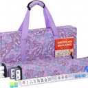 American Mahjong Tile Set, 166 White Tiles Mahjong Set, 4 Transparent All-in-One Racks/Pushers, Complete Game Set with Purple Printed Carrying Bag
