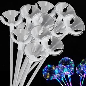 30pcs Long Balloon Sticks,16.5 In Long Plastic Balloon Sticks, Balloon Stick for Birthday Parties, Easter, Any Holiday, Wedding, Anniversary Decoration, Transparent Colors