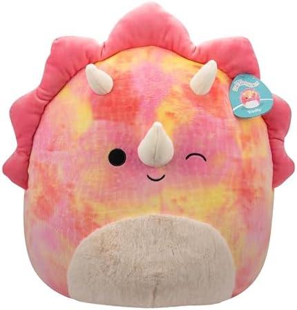 Squishmallows Original 16in Trinity The Winking Pink Tie-Dye Triceratops – Official Jazwares Plush (Large)