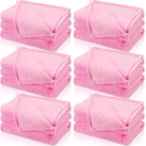 SmoothNovelty 6 Pcs Fleece Sleepover Blankets for Girls Soft Fuzzy Throw Blanket Bulk Warm Flannel for Spa Slumber Movie Night Wedding(Pink,51 x 71 Inch)