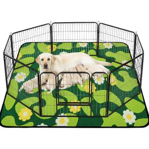 Qeils Reusable Puppy Pads for Small Dogs, Washable Pee Pads with Non-Slip , Absorbent Leakproof Mat for Crates, Playpens, Pet Beds & Whelping, Indoor Potty Training Grass Green, 48"x48", 1 Pack