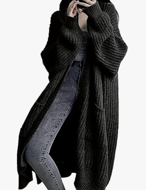 Womens Long Cardigan Sweaters Open Front Oversized Duster with Pocket for Women 2025 Fall Winter Knit Design Coats