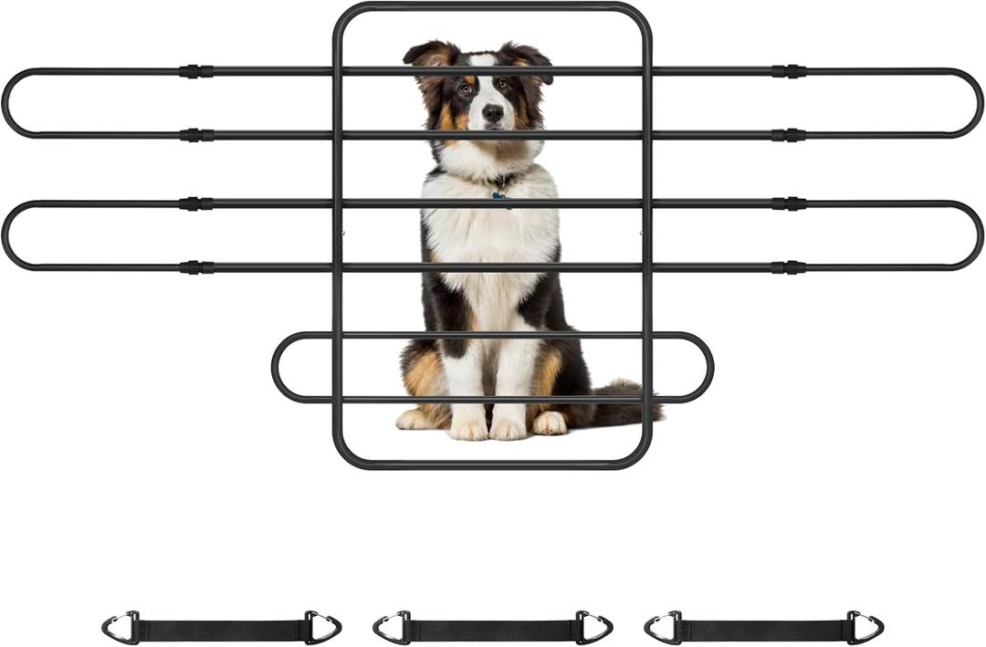 Dog Car Barrier, Adjustable Universal Vehicle Pet Barrier for Cars, Trucks, SUVs - Moves with Your Vehicle Seats, 42"61" Width Adjustable SUV Dog Barrier for Back Seat
