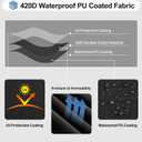 OutdoorLines Waterproof Curved Outdoor Sectional Cover - UV Resistant Windproof Patio Sectional Sofa Covers for Deck, Lawn and Backyard, Heavy Duty Furniture Covers (90Lx34Dx32Hx46FL, Black)