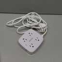 10 Ft Surge Protector Power Strip - YISHU 3 Side Outlet Extender with 8 Widely AC Outlets and 4 USB Ports, 10 Feet Extension Cord with Flat Plug, Wall Mount Desk USB Charging Station, ETL,White