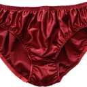 Men's 100% Pure Silk Underwear Bikini Briefs Panties (Red, XXL)