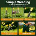 Weed Puller Tool Stand Up with Slide-Release Ejection, Reinforced Steel Weeder with 3-Section Long Handle, No-Touch Cleaning for Lawn & Garden, Heavy Duty No Bend Weeding Tool for Dandelions, Thistles