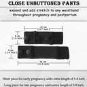 Combination of Maternity Shirts Extenders and Pants Waist Extenders, Seamless Maternity Belly Band (Black, M)