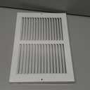 12x8 Return Air Vent Cover Grille for Baseboard Duct Opening - 7/8" Margin Turnback Flush Fit Vent Cover Air Grill by HVAC - White - Overall Size: 13.75" x 9.75"