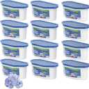Ksend Moisture Absorbers, 12 Pack, Compact Dehumidifier for Closet, Efficient Humidity Absorber Boxes, Moisture Absorber for Closet, Odor Eliminator with Linen Fragrance, Dutch Blue, 6.4oz, 300ml