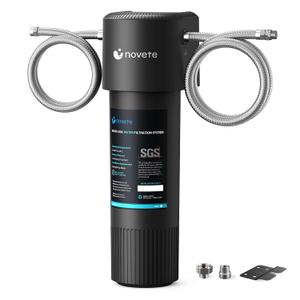 NOVETE Under Sink Water Filter, Upgraded 30K Gallons, NSF/ANSI42 &372 Certified, Reduces 99.5% Chlorine, Lead, PFOA/PFOS, Bad Taste, Direct Connect to Kitchen Faucet, USA Tech, UWF1A-PC-1, Black