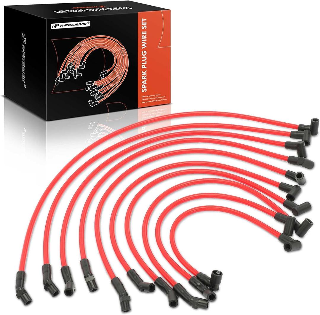 A-Premium Ignition Spark Plug Wires Set of 10 Compatible with Ford F-150 F150 1979-1995, Mustang 1968-1973/1979-1995, 5.0L 5.8L A-Premium Ignition Spark Plug Wires Set of 10 Compatible with Ford F-150 F150 1979-1995, Mustang 1968-1973/1979-1995, 5.0L 5.8L
