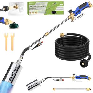 Propane Torch Weed Burner, Long/Short Mode, 35" Heavy Duty Blow Torch Flamethrower with 12.5FT Hose for Flame Weeding, Roofing, BBQ, Melting Ice