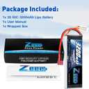Zeee 3S Lipo Battery 2200mAh 11.1V 50C Shorty Pack Battery with XT60 Plug for RC Car Truck RC Vehicles Boat Drone RC Airplane Quadcopter Helicopter FPV Racing Hobby Models(2 Pack)