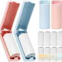 16 Pack Travel Mini Lint Roller with 360 Sheets, Portable Lint Remover with 4 Handles & 12 Refills, Reusable Pet Hair Remover for Clothes with Cover, Easy to Clean for Luggage Use