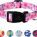 Maca Bates Designer Flower Pink Cute Dog Collar Spring Collars for Girl Female para Perros Chihuahua Pitbull Birthday Gift for Small Medium Large Puppy